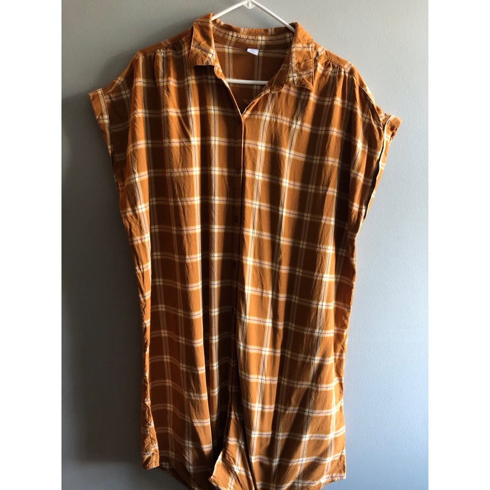 OLD NAVY Plaid Button-Up Dress
